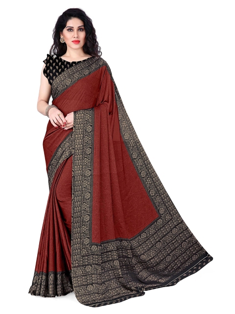 

KALINI Rust Red & Black Floral Saree