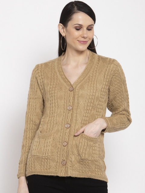 

VANYA Women Brown Cable Knit Cardigan