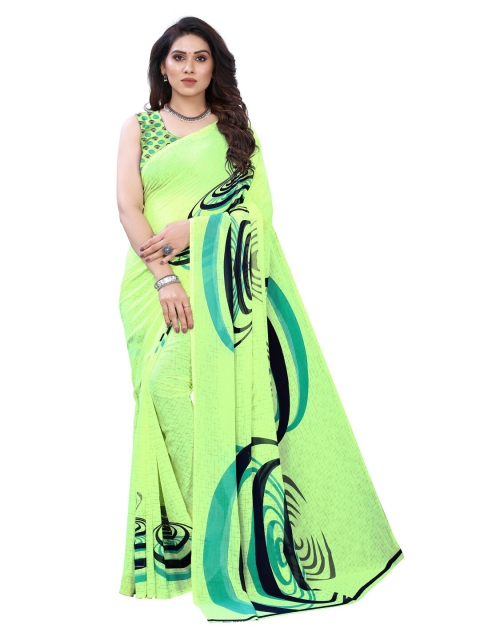 KALINI Green & Blue Pure Georgette Saree
