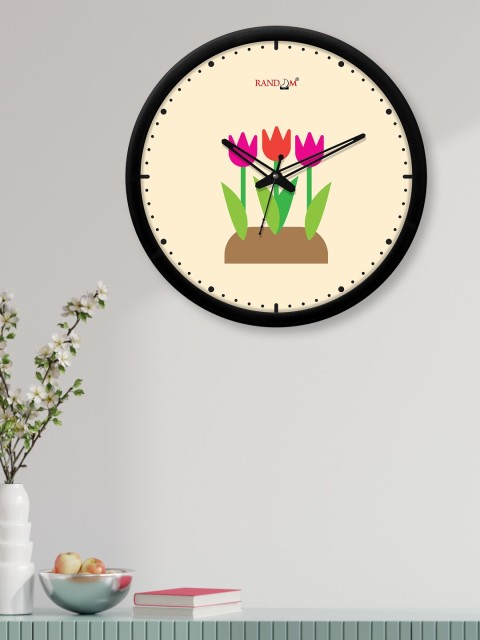 

RANDOM Cream & Black Printed 30 cm Analogue Contemporary Wall Clock