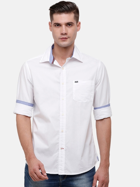 

Double Two Men White Slim Fit Casual Shirt