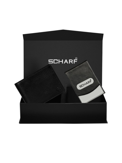 

SCHARF Men Black & Green Genuine Leather Accessory Gift Set