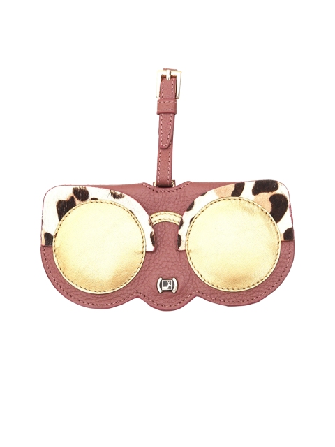 

Da Milano Pink & White Handcrafted Genuine Leather Sunglasses Case