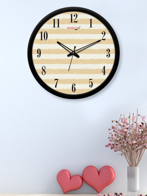 

RANDOM Beige Printed Contemporary Wall Clock