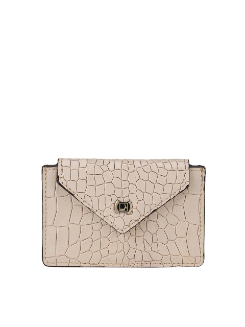 

Da Milano Men Beige Animal Textured Leather Card Holder