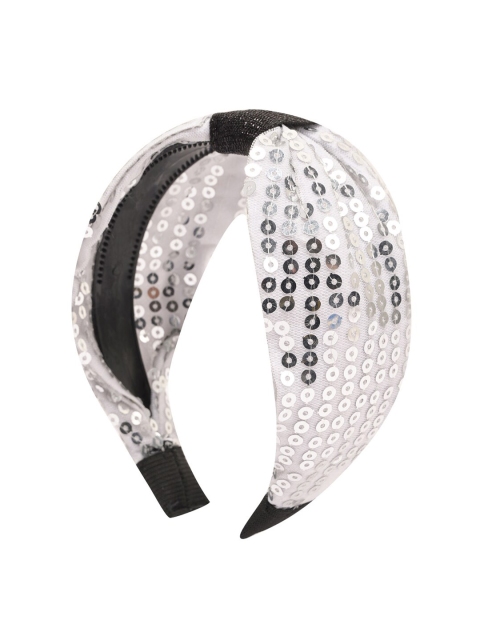 

BuckleUp Women Silver-Toned & Black Hairband