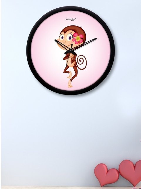 RANDOM Pink & Brown Printed Contemporary Wall Clock