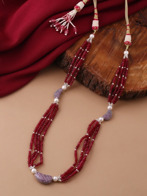 

Tistabene Red & White Rhodium-Plated Necklace