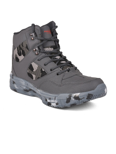

Liberty Men Grey Mesh High-Top Long Distance Running Non-Marking Shoes