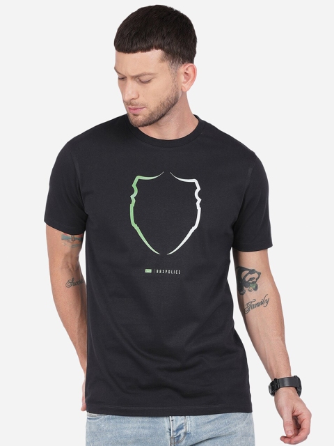 

883 Police Men Black Printed T-shirt