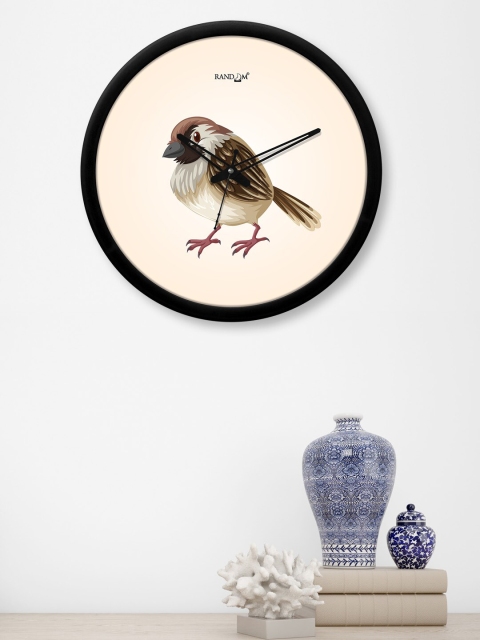 

RANDOM Off White & Black Printed 30 cm Analogue Contemporary Wall Clock