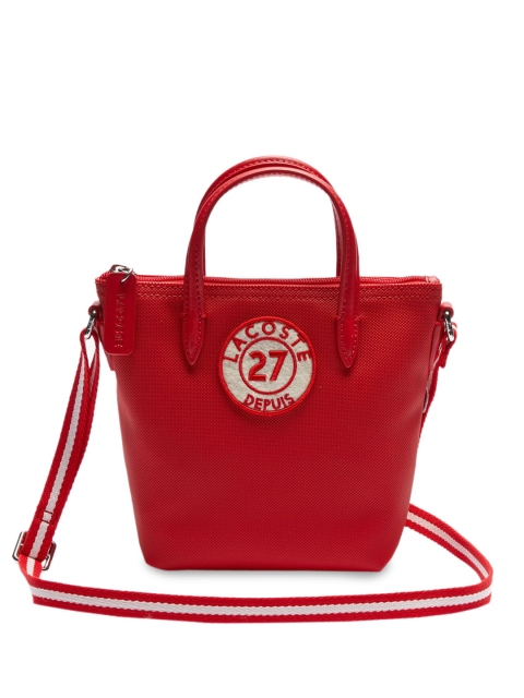 

Lacoste Red Structured Handheld Bag with Applique