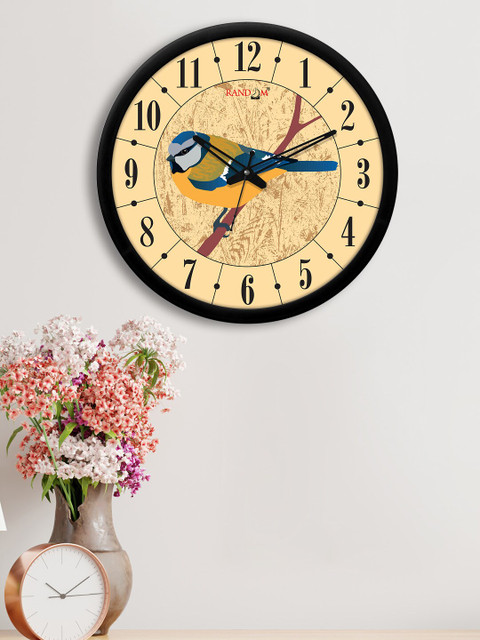 

RANDOM Beige & Black Printed 30 cm Analogue Contemporary Wall Clock