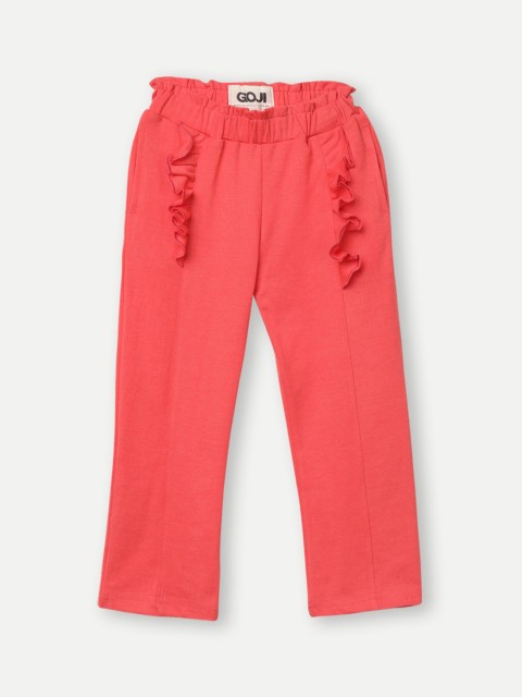 

GOJI Girls Coral Solid Frill Trousers