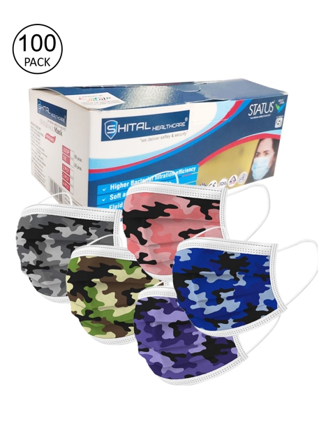 

Status Pack of 100 3-Ply Disposable Military Surgical Masks, Peach