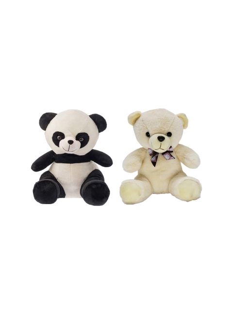 

Dimpy Stuff Kids Set Of 2 Sitting Panda & Bear Soft Toy, White