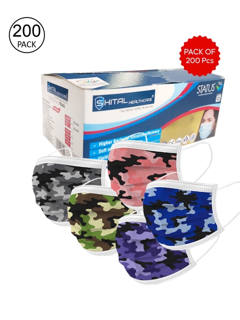 

Status Unisex 200 Pcs 3-Ply Anti-Bacterial Disposable Surgical Masks, Grey