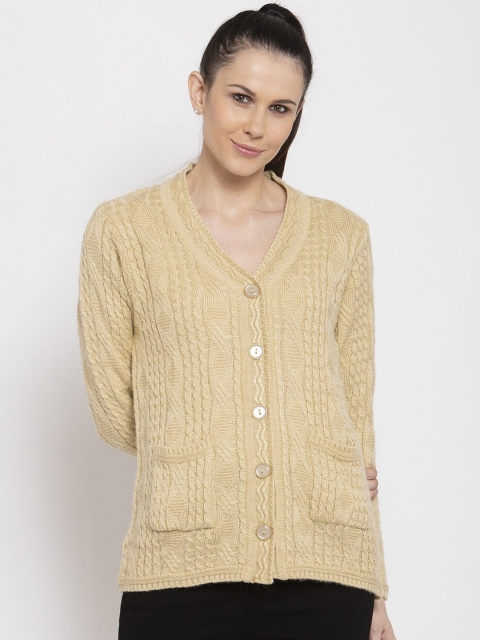 

VANYA Women Beige Cable Knit Cardigan