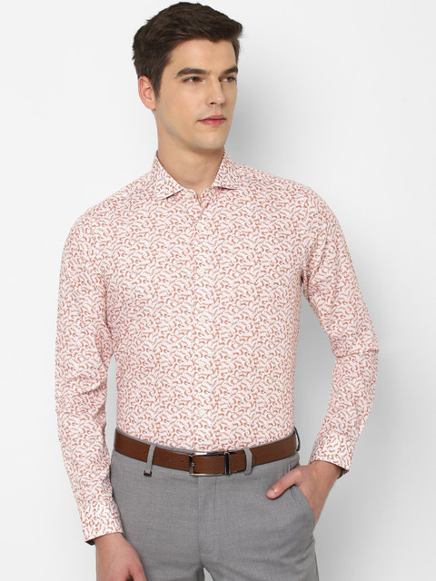 

SIMON CARTER LONDON Men White Slim Fit Printed Cotton Formal Shirt