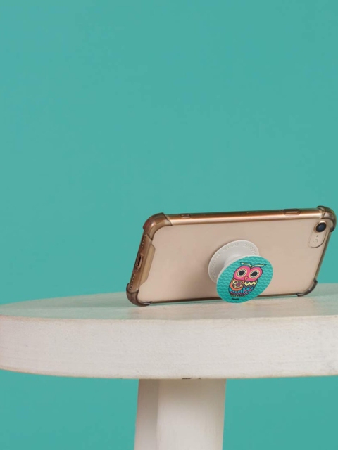 

Chumbak Teal-Green & Pink Classic Owl Pop Socket