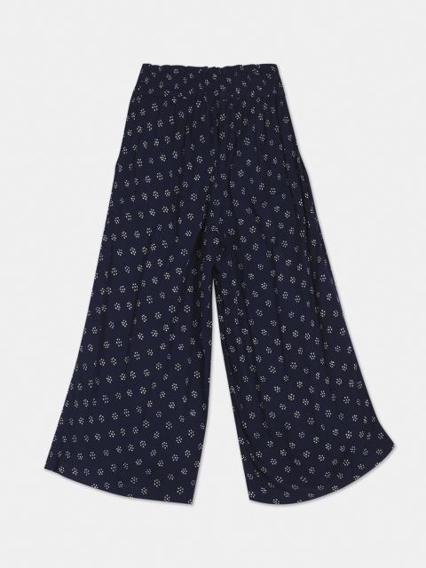 

Cherokee Girls Navy Blue Printed Culottes Trousers