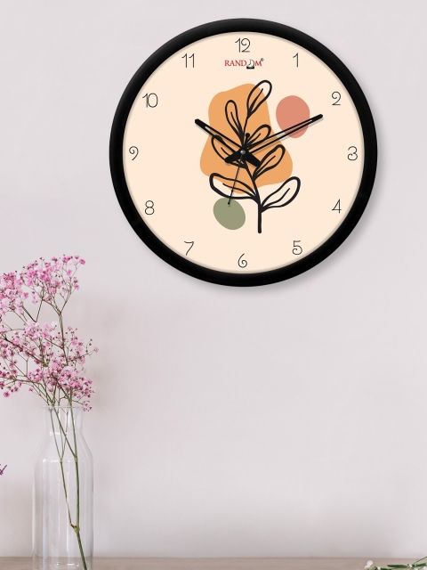 

RANDOM Black & Peach-Coloured Printed Contemporary 30.4 cm Analogue Wall Clock