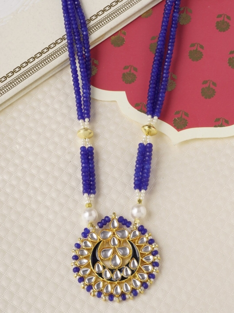 

Tistabene Gold-Toned & Blue Meenakari Necklace