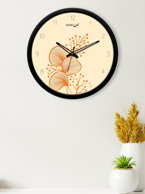 

RANDOM Cream-coloured & Orange Printed Contemporary Wall Clock