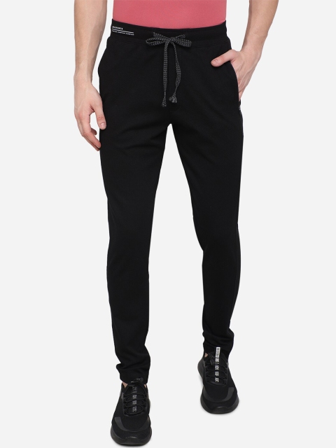 

JADE BLUE Men Black Solid Slim-Fit Pure Cotton Track Pants