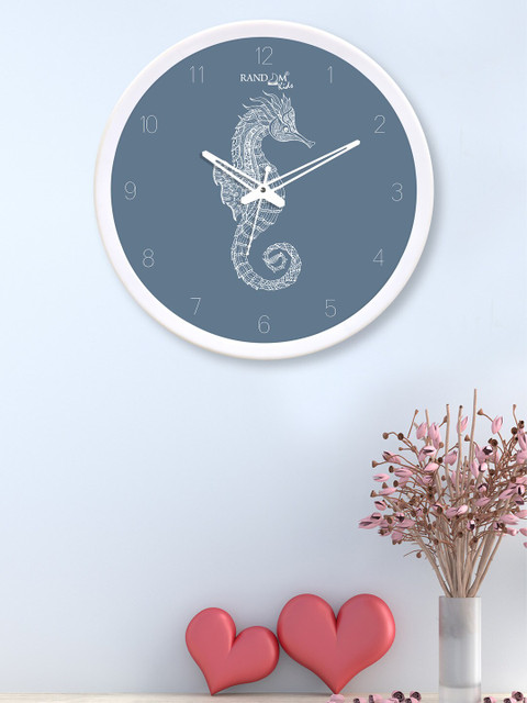 

RANDOM White & Grey Printed Contemporary 30.4 cm Analogue Wall Clock