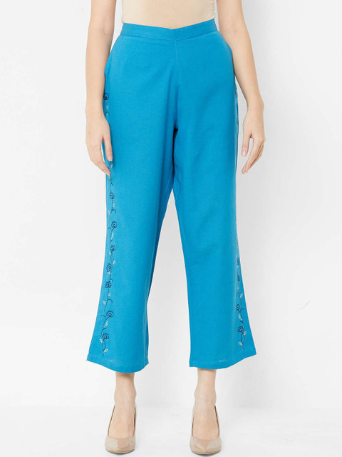 

ZOLA Women Blue Floral Printed Parallel Trousers