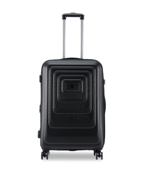 

IT luggage Black Solid Hard-Sided Medium Trolley Bag