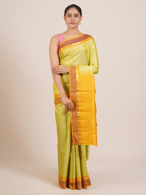 

Pothys Green & Yellow Pure Silk Kanjeevaram Saree