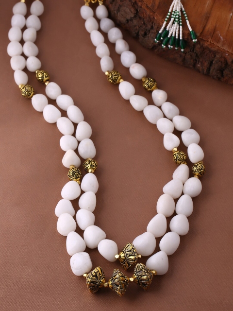 

Tistabene Gold-Toned & White Gold-Plated Layered Necklace