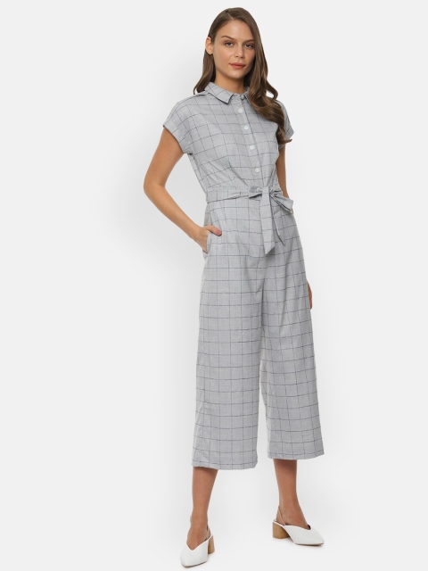 

Van Heusen Woman Grey & Black Checked Basic Jumpsuit