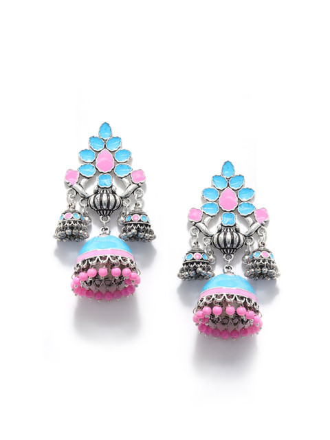 

Fabstreet Multicoloured Contemporary Jhumkas Earrings, Multi