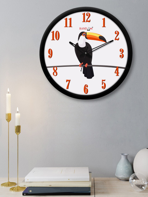 

RANDOM White & Black Printed Contemporary Wall Clock