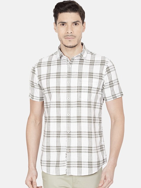 

Oxemberg Men Olive Slim Fit Tartan Checks Checked Casual Shirt