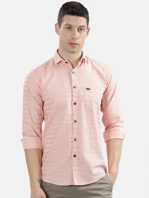 

V2 Value & Variety Men Pink Slim Fit Printed Semi Formal Shirt