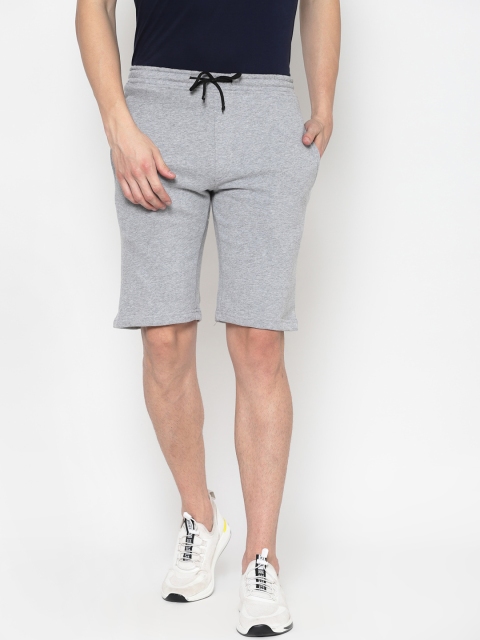 

PAUSE SPORT Men Grey Melange Slim Fit Mid-Rise Regular Shorts