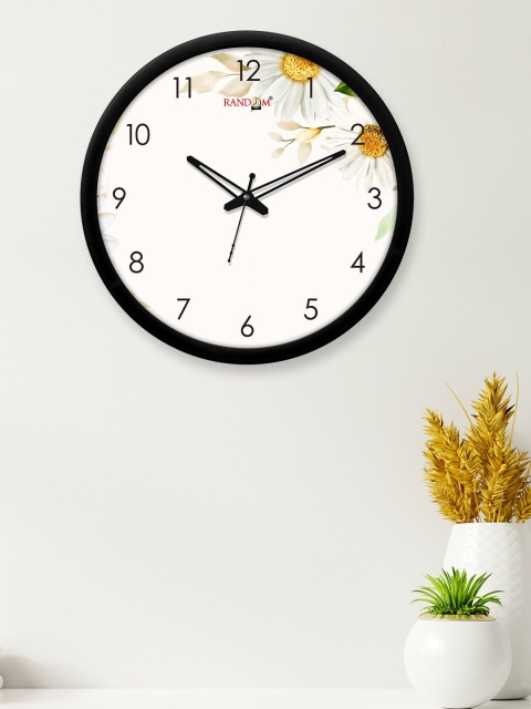 

RANDOM White & Yellow Printed Contemporary Wall Clock