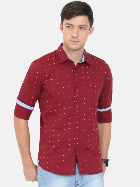 

HERE&NOW Men Maroon Slim Fit Printed Casual Shirt