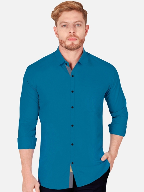 

VeBNoR Men Teal Slim Fit Casual Shirt