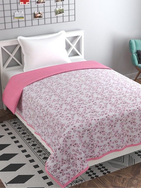 

Florida Pink & White Floral AC Room 120 GSM Single Bed Dohar