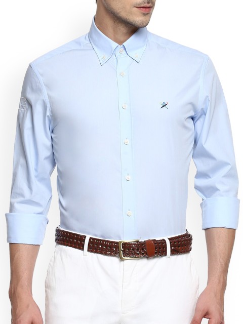 

HACKETT LONDON Men Blue Logo Printed Casual Shirt