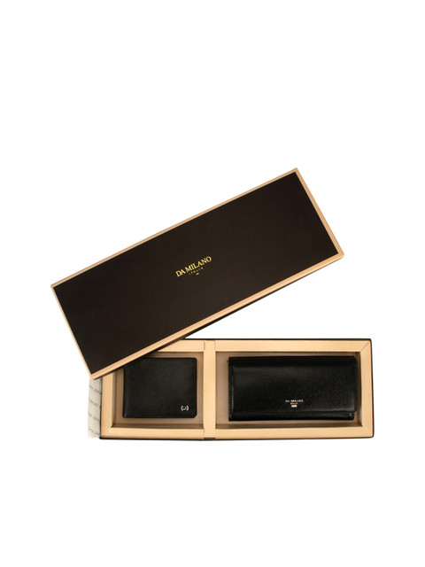

Da Milano Black Solid Genuine Leather Accessory Gift Set