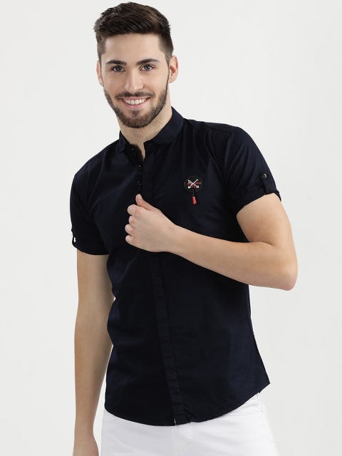 

V2 Value & Variety Men Navy Blue Casual Shirt