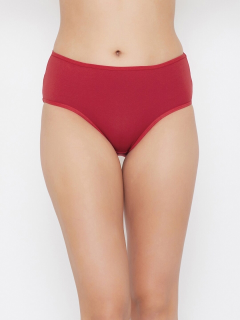 

Clovia Women Red Solid Cotton Hipster Briefs PN3310U043XL-Red