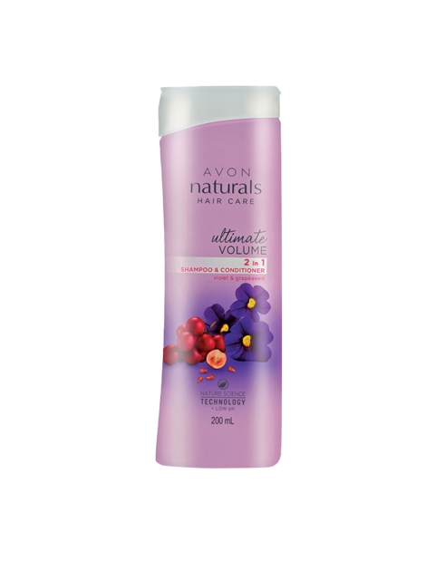 

Avon Naturals Ultimate Volume 2 in 1 Shampoo & Conditioner 200 ml, Purple