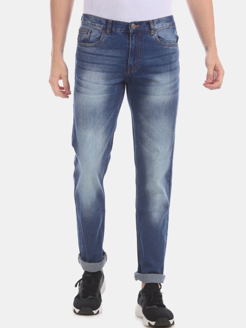

Newport Men Blue Slim Fit Low Distress Heavy Fade Jeans
